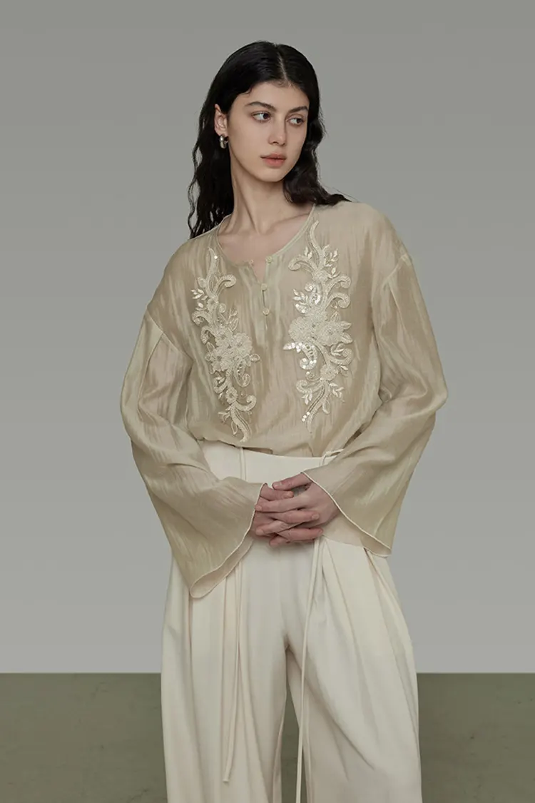 Women's Beaded Party Blouse