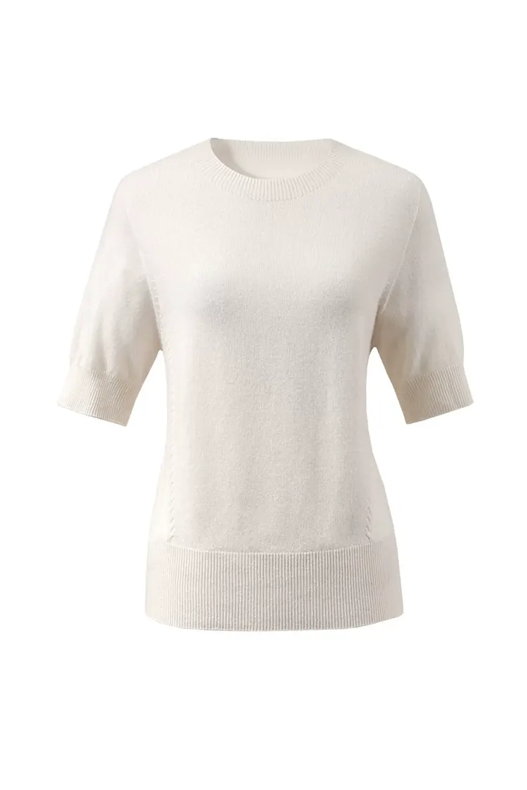 Women's Short Sleeve Wool Sweater